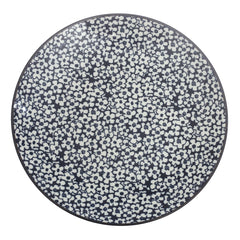 Black, Blue & White Ceramic Quarter Plate 8.5 Inch – Floral Pattern Dinner Plate - Habitt