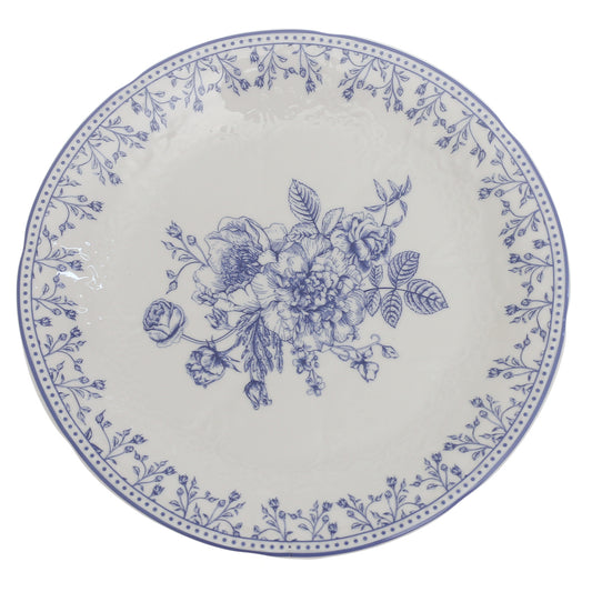 Blue & White Floral Quarter Plate 8 Inch – Classic Ceramic Side Plate - Habitt