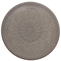 Brown Embossed Ceramic Quarter Plate 8 Inch - Habitt