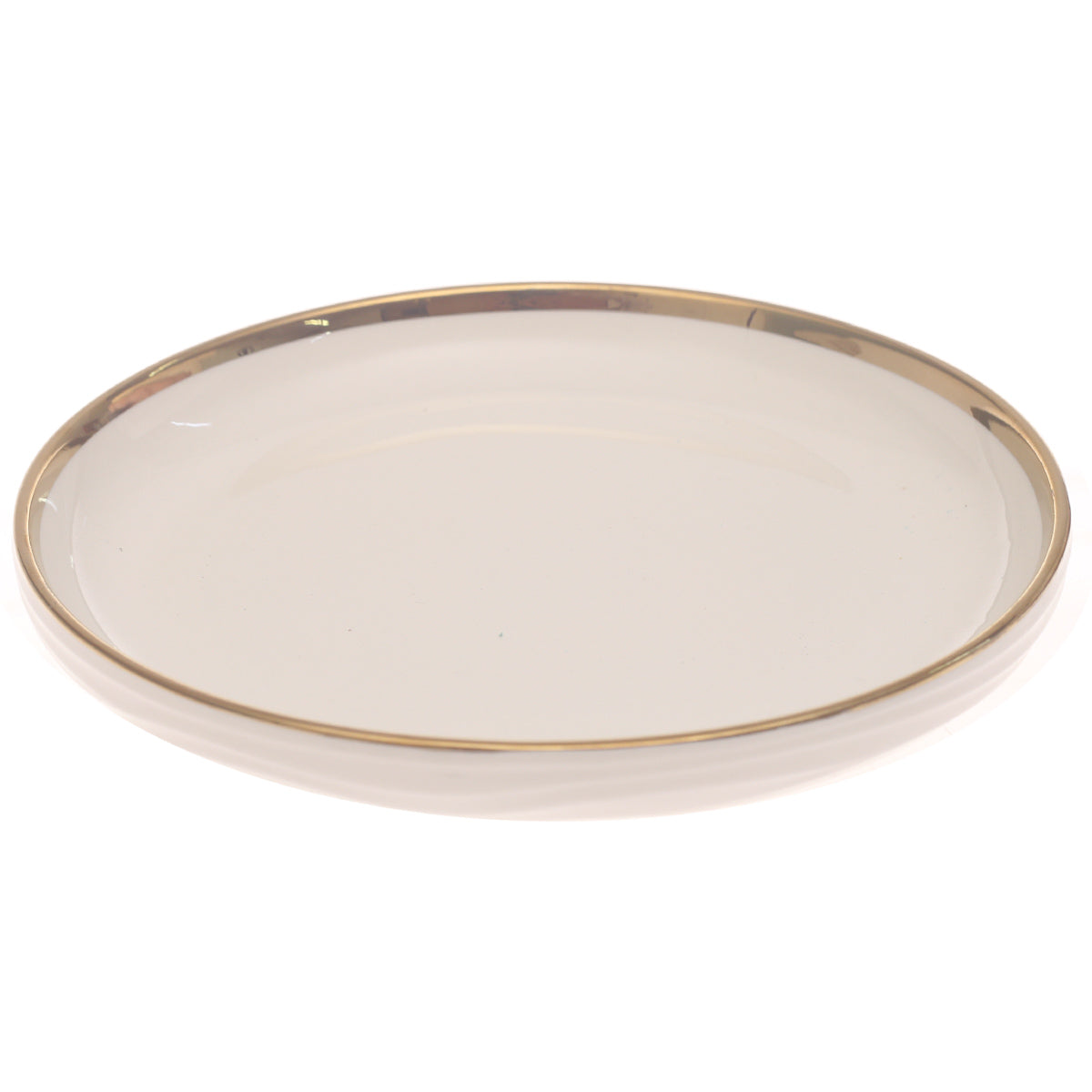 Quarter Plate – Gold & White Ceramic Plate | 8 Inch - Habitt
