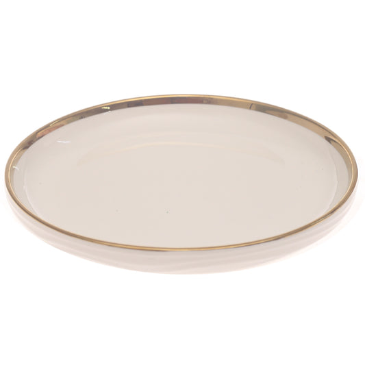 Quarter Plate – Gold & White Ceramic Plate | 8 Inch - Habitt