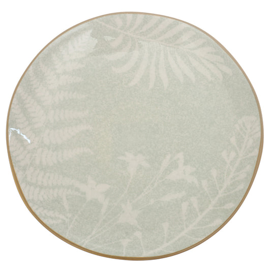 Quarter Plate – Green Ceramic Plate with Gold Rim | 8 Inch - Habitt