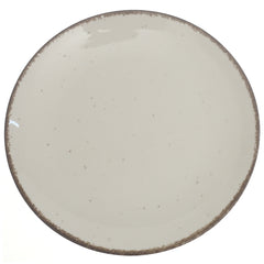 White Quarter Plate 8 Inch with Rustic Rim – Ceramic Side Plate for Elegant Serving - Habitt
