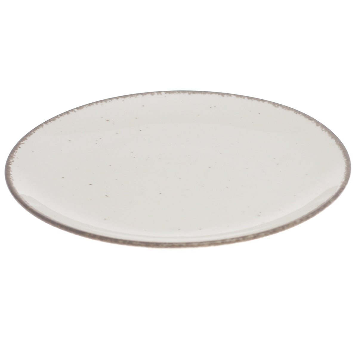 White Quarter Plate 8 Inch with Rustic Rim – Ceramic Side Plate for Elegant Serving - Habitt