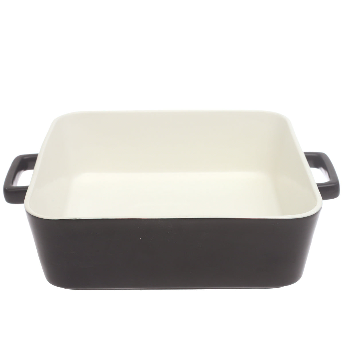 Black Ceramic Square Serving Dish 10 x 10 Inch – Modern Deep Baking & Serving Dish with Handles - Habitt