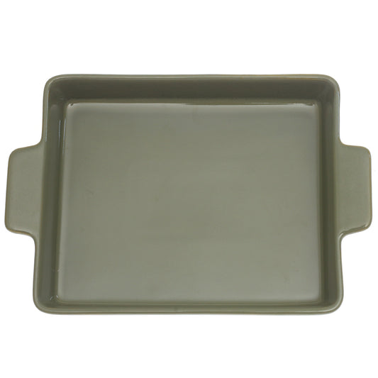 Serving Dish Green 8.5 × 10.5 Inch – Rectangular Ceramic Serving & Baking Dish - Habitt