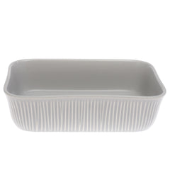 Serving Dish Light Grey 6.5 × 9 Inch – Rectangular Ceramic Baking & Serving Dish - Habitt