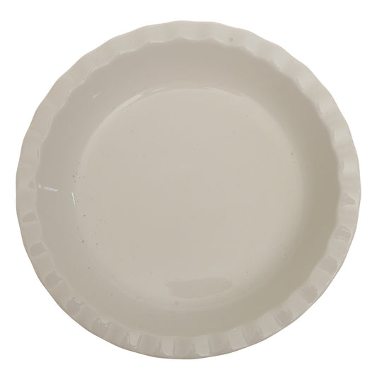 White Ceramic Round Serving Dish 10 Inch – Classic Scalloped Edge Serving Plate - Habitt