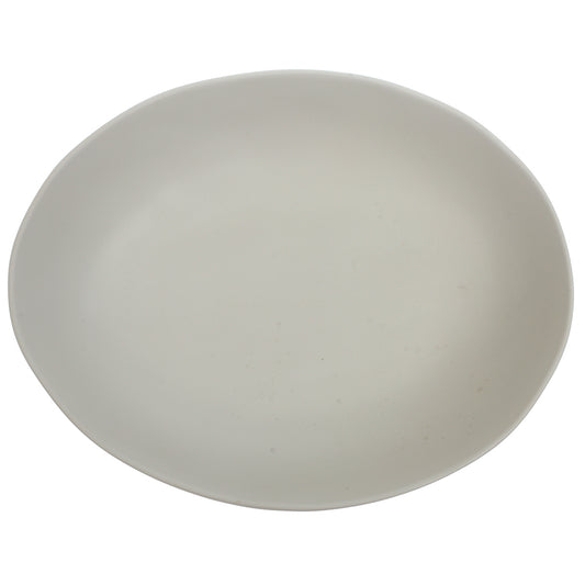 White Ceramic Oval Serving Dish 8.5 x 11 Inch – Minimalist Glazed Platter - Habitt
