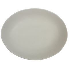 White Ceramic Oval Serving Dish 8.5 x 11 Inch – Minimalist Glazed Platter - Habitt