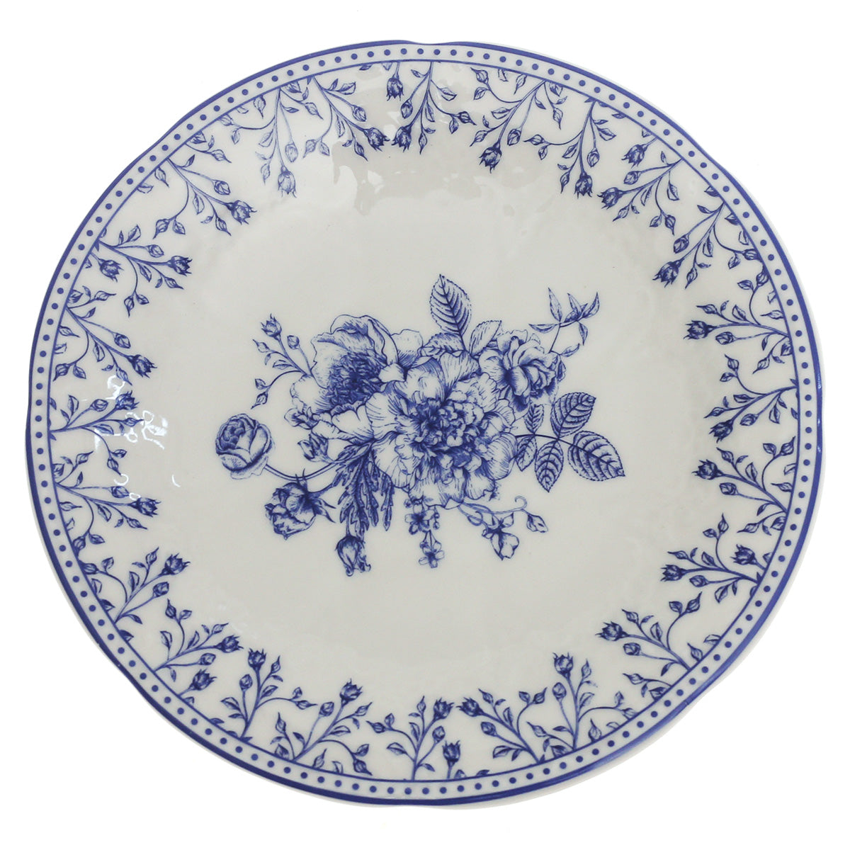 Blue & White Floral Side Plate 6 Inch – Classic Ceramic Dessert & Snack Plate - Habitt