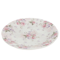 Pink & White Floral Side Plate 6 Inch – Elegant Ceramic Dessert & Snack Plate - Habitt