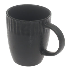 Black Ribbed Ceramic Mug 3.5 x 4 Inch | Modern Minimalist Coffee & Tea Mug - Habitt