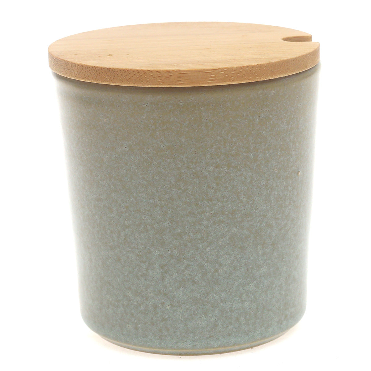 Sauce Jar Multi 4 × 4.5 Inch – Ceramic Storage Jar with Bamboo Lid - Habitt