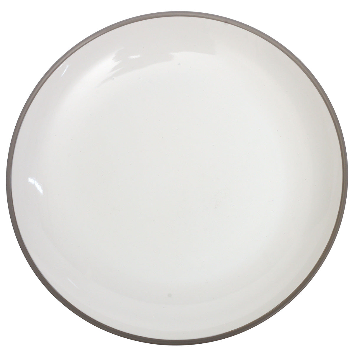 Dinner Plate White & Grey 10.5 Inch – Modern Ceramic Dining Plate - Habitt