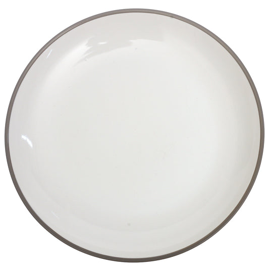Dinner Plate White & Grey 10.5 Inch – Modern Ceramic Dining Plate - Habitt