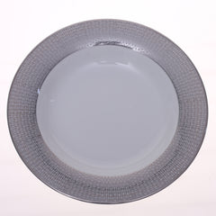 Elegant Silver Chevron Dinner Set – Luxury Porcelain Tableware Collection - Habitt