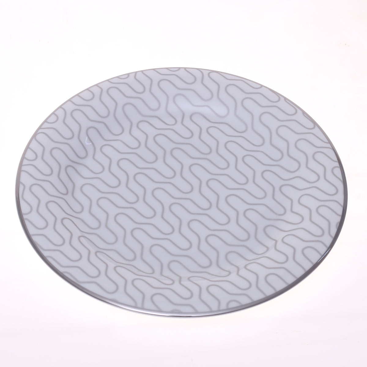 Elegant Silver Chevron Dinner Set – Luxury Porcelain Tableware Collection - Habitt