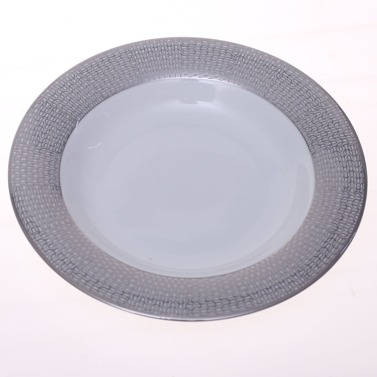 Elegant Silver Chevron Dinner Set – Luxury Porcelain Tableware Collection - Habitt