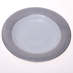 Elegant Silver Chevron Dinner Set – Luxury Porcelain Tableware Collection - Habitt
