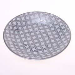 Elegant Silver Chevron Dinner Set – Luxury Porcelain Tableware Collection - Habitt