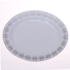 Elegant Silver Chevron Dinner Set – Luxury Porcelain Tableware Collection - Habitt