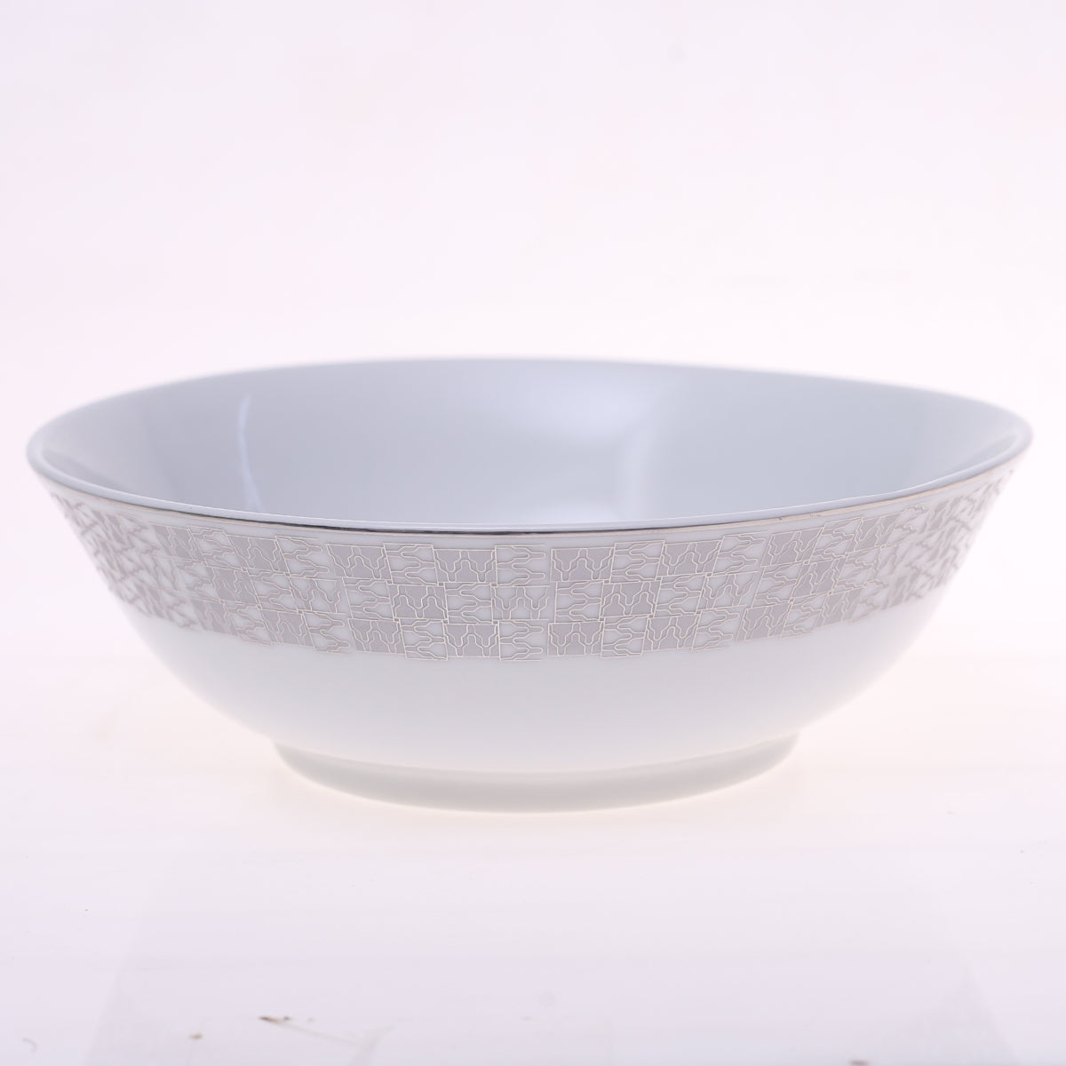 Elegant Silver Chevron Dinner Set – Luxury Porcelain Tableware Collection - Habitt