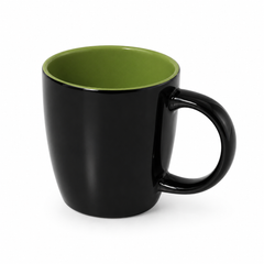 Black Ceramic Mug with Green Interior – Premium Coffee & Tea Mug