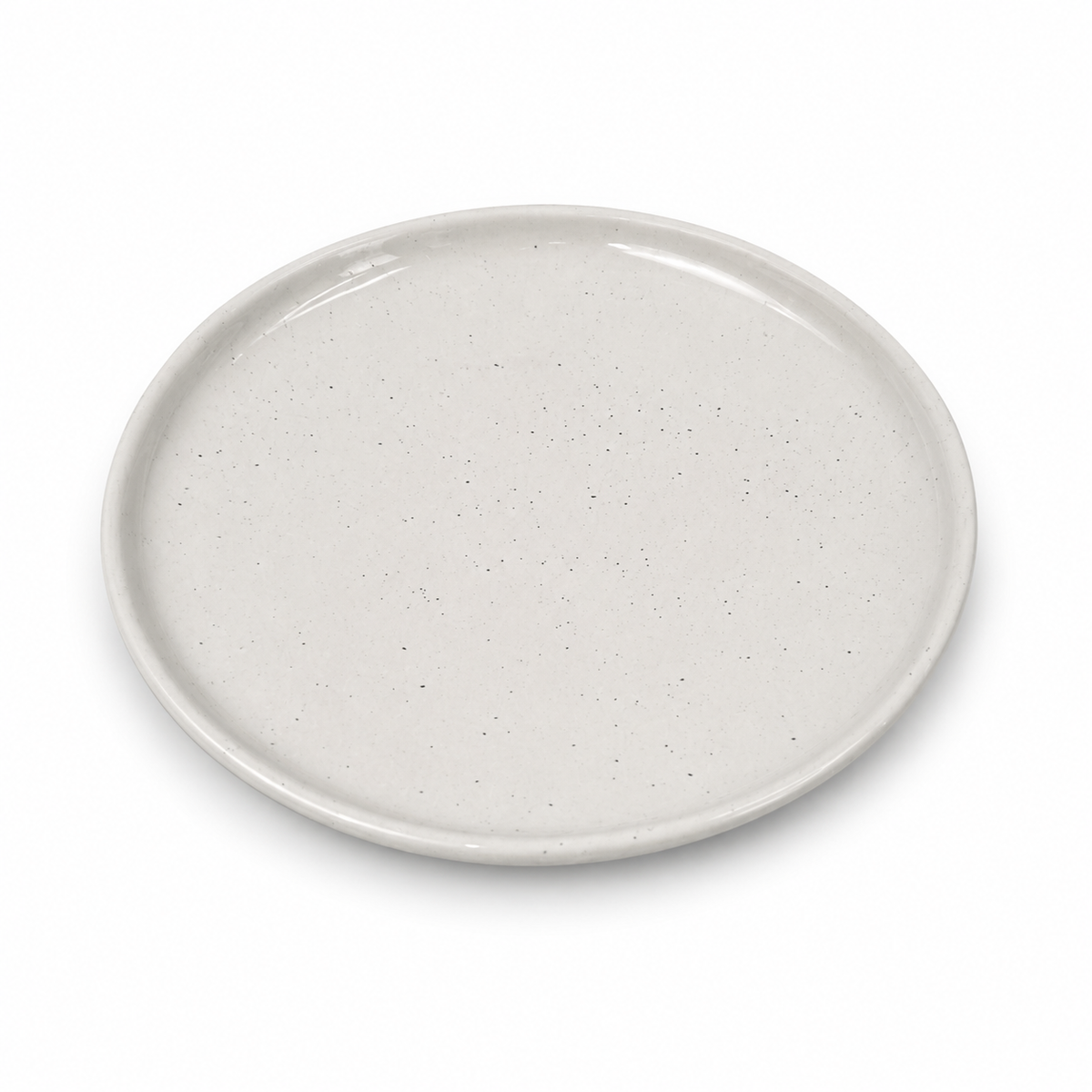Collar Plate - 8.5 inches Glazed Grey Sprinkle