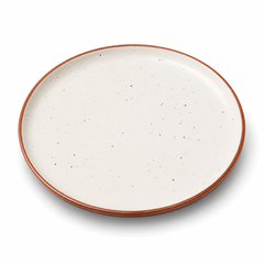 Collar Plate – 8.5 Inches Matte White Sprinkle with Border