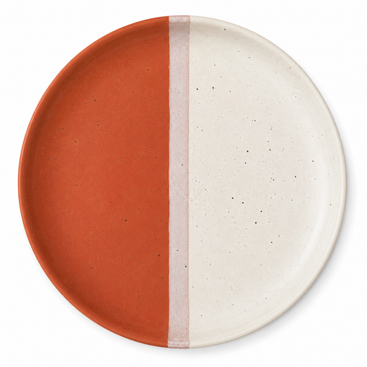Deep Plate – 8 Inches Matte Half Maroon & White with Sprinkle