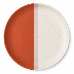 Deep Plate – 8 Inches Matte Half Maroon & White with Sprinkle