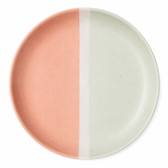 Deep Plate – 8 Inches Matte Half Pink & White with Sprinkle