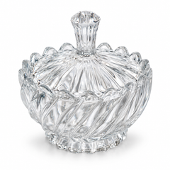 Glass Candy Pot – Lotus Petal Design | 102 MM