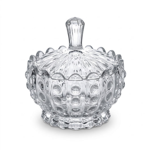 Glass Candy Pot – Bubble Dot Design | 102 MM