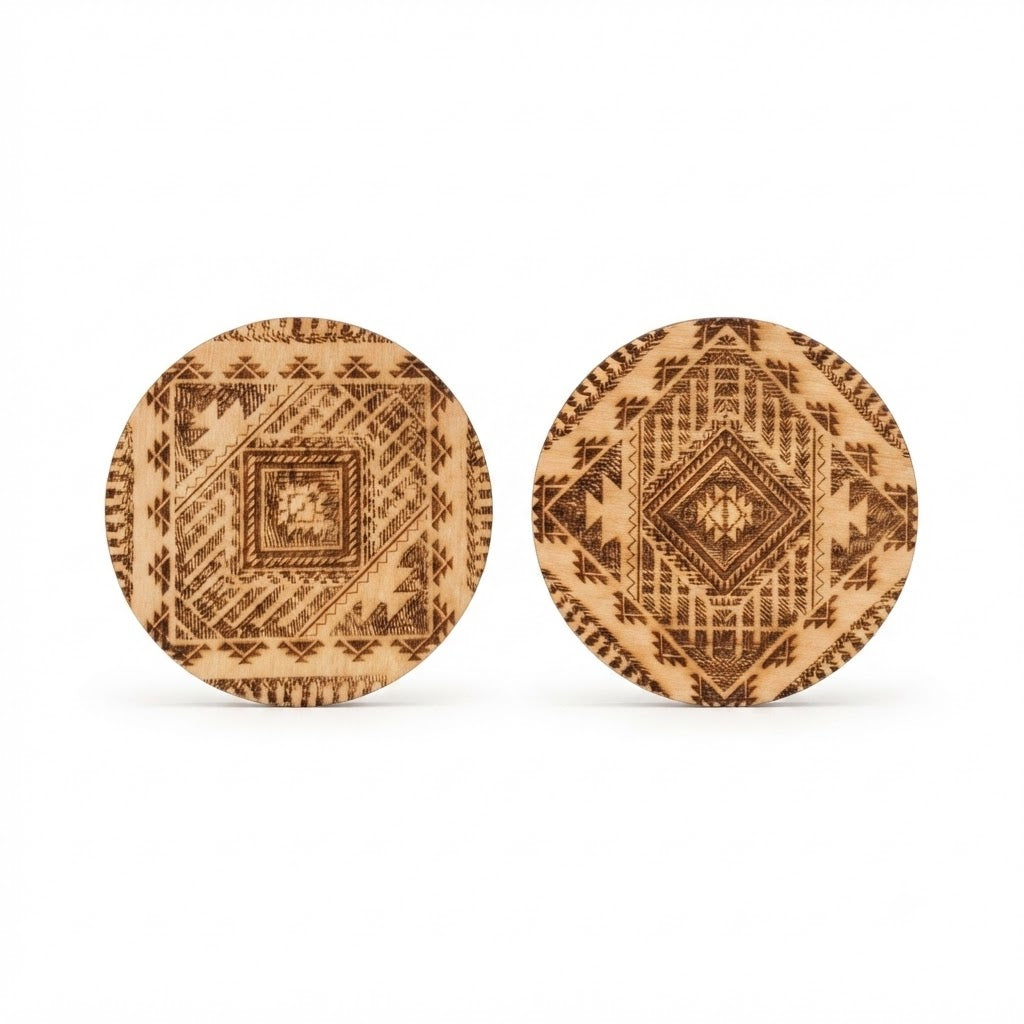 2 Pcs Coaster Circle Patch Printed 3.5 Inch – Tribal