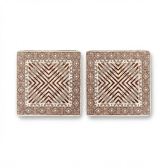 2 Pcs Coaster White Patch Printed – Tribal
