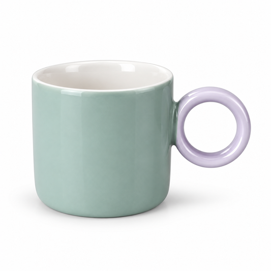 Pastel Ceramic Mug with Round Handle