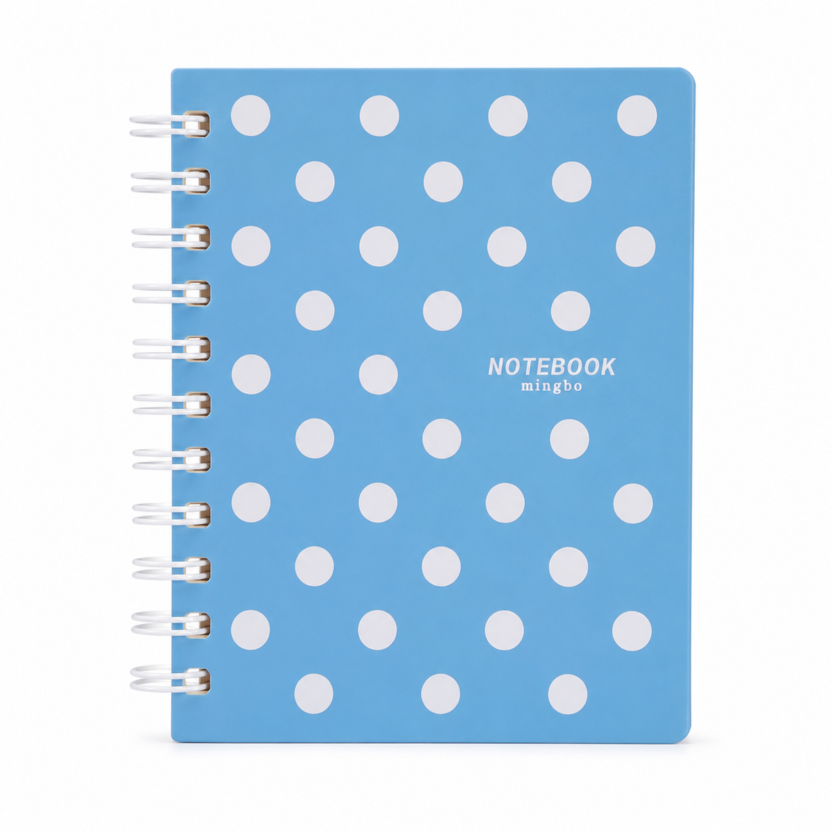 A5 Blue Polka Dot Spiral Notebook