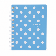 A5 Blue Polka Dot Spiral Notebook
