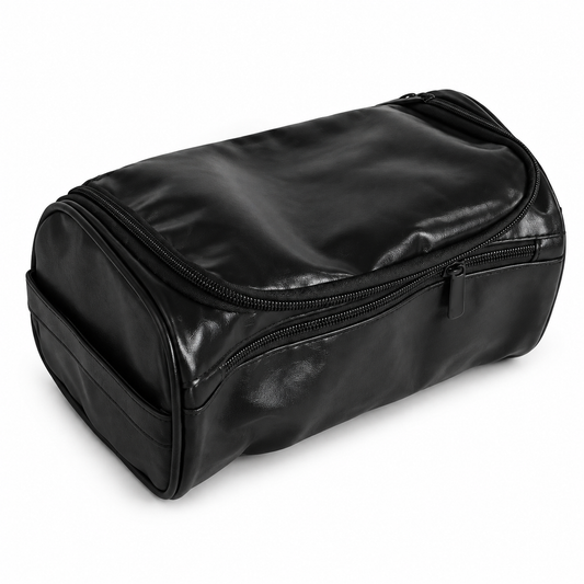 Waterproof Toiletry Bag – Black & Light Brown