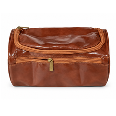 Waterproof Toiletry Bag – Black & Light Brown