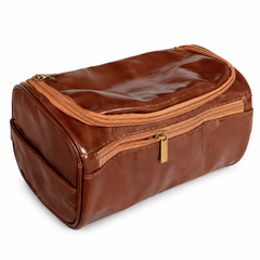 Waterproof Toiletry Bag – Black & Light Brown