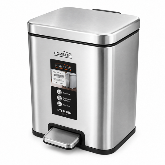 Homeatic Hydraulic Dustbin Silver – 30L