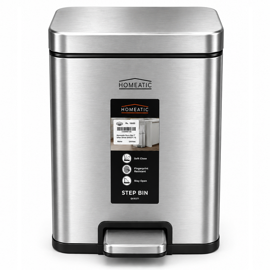 Homeatic Hydraulic Dustbin Silver – 30L