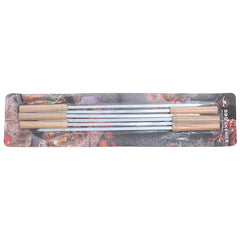 MD-5831 (HXB-23) 40cm Zinc BBQ Skewers – 6-Piece Reusable Grill Needle Set - Habitt