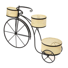 Garden Bicycle Planter with Hole Design – Beige & Black - Habitt