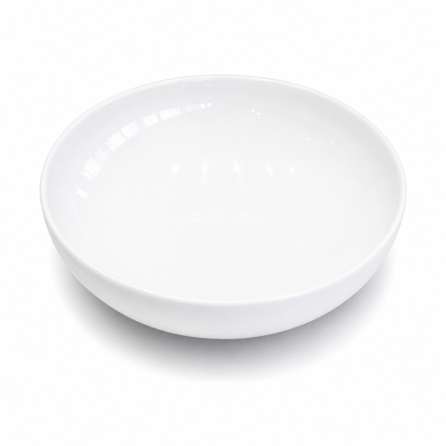 Small Round White Bowl – Minimalist Serving Bowl for Everyday Dining - Habitt