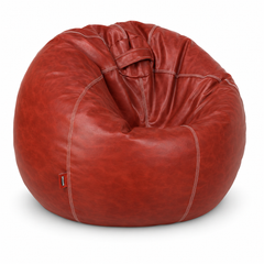 Puffy Leather Bean Bag – Maroon