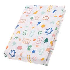 Playful Printed Single Bed Sheet 68x96 – Multicolor Geometric Design